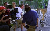 Tiger working on set